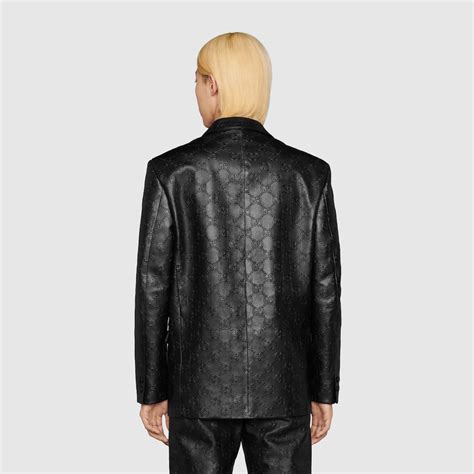 gucci gg leather jacket